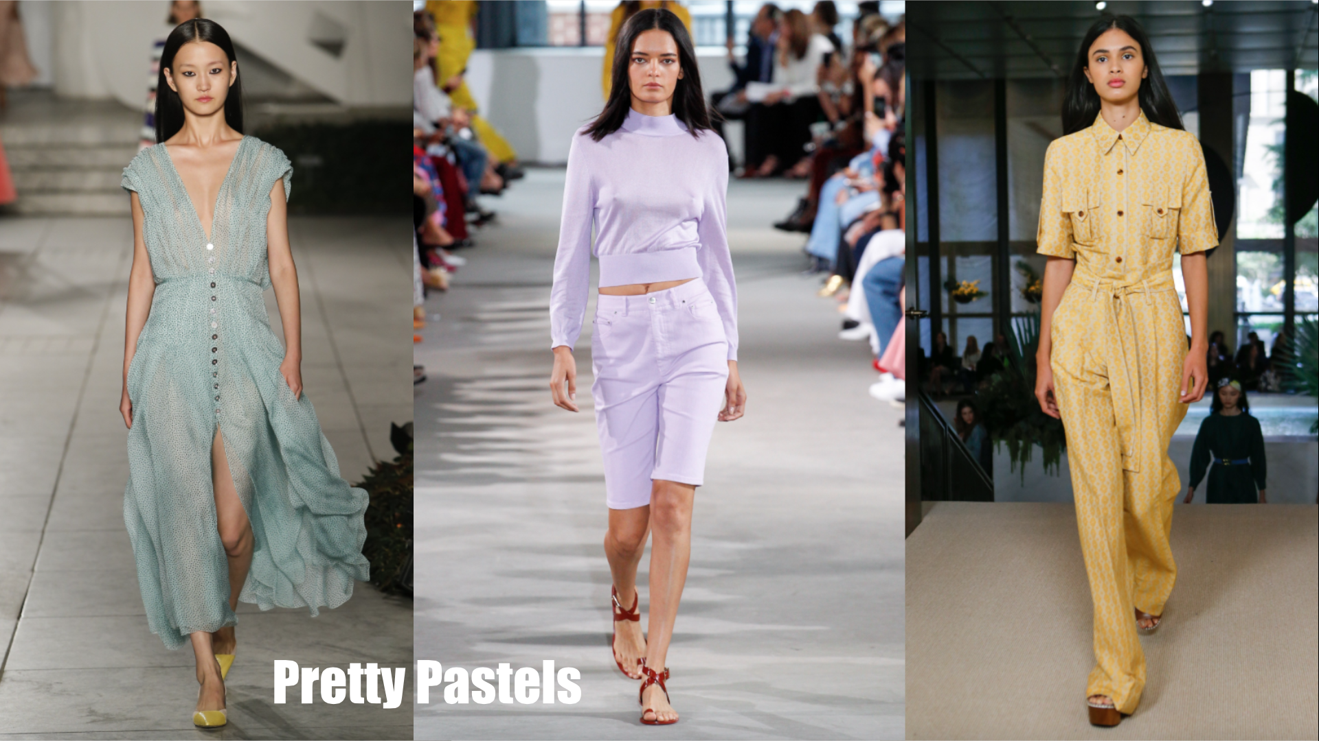  Seen at Carolina Herrera/ Tibi /Derek Lam Color trend alert: pastels are a go for spring. We saw a sprinkling of these light and lovely colors throughout different shows this week, especially at Victoria Beckham who’s whole collection was practically all pastel. Don’t get ready to say goodbye to millennial pink just yet. 